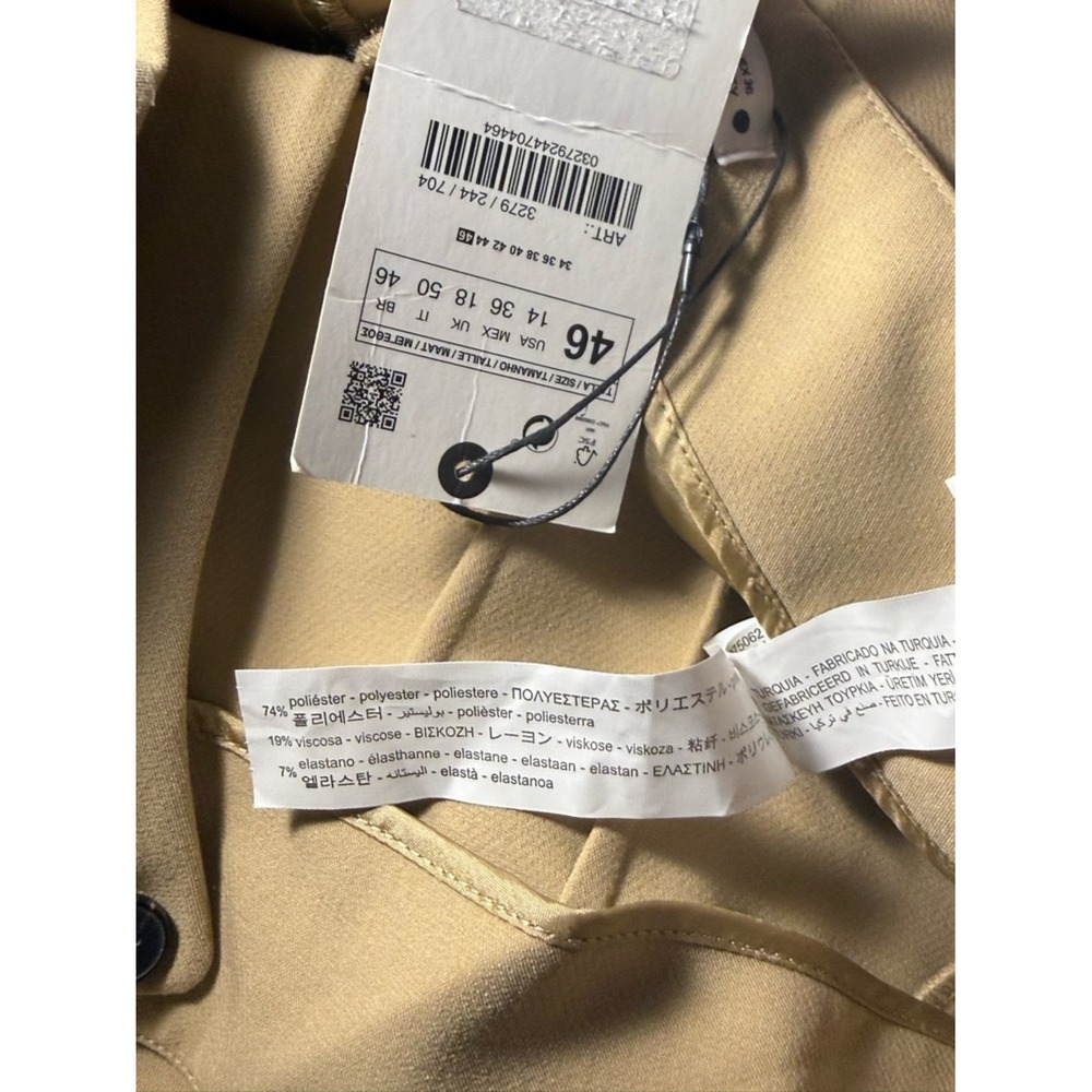 Zara High-Waist‎ Straight Leg Pants in Camel size 14 NEW - Picture 9 of 10
